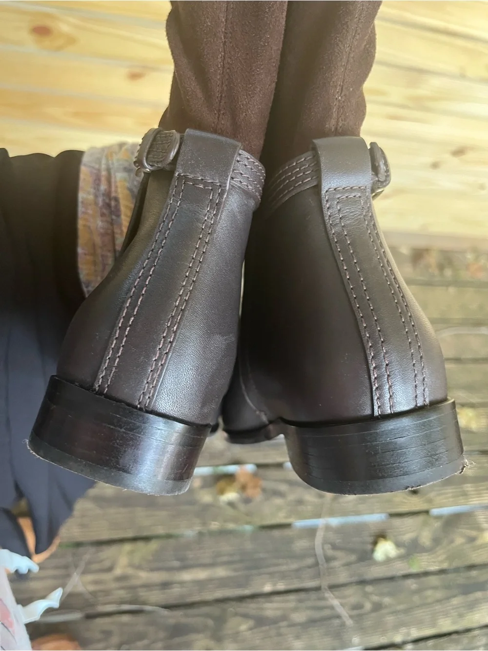 Tory Burch Wyatt Leather/Suede Over the Knee Riding Boots Brown Size 8